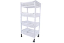 Plastic 4 Tiers Trolly In Black