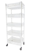 Plastic 5 Tiers Trolly In Black