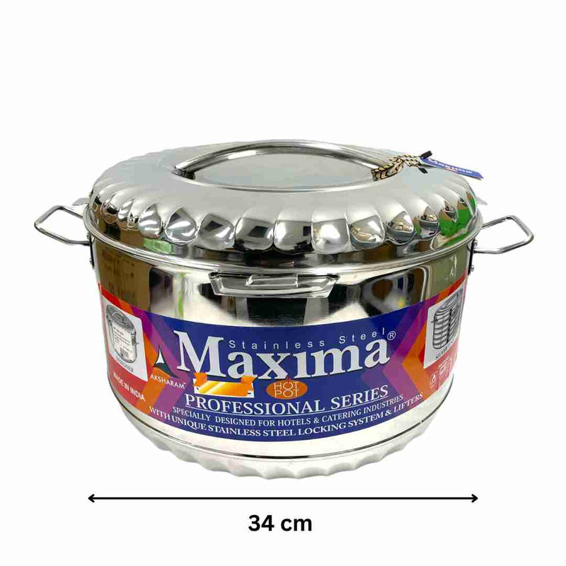 Stainless Steel Round Hot Pot Designer Maxima Brand 11000 ml
