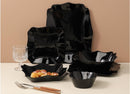 Abstract Black Ceramic Dinner Set of 26 Pcs