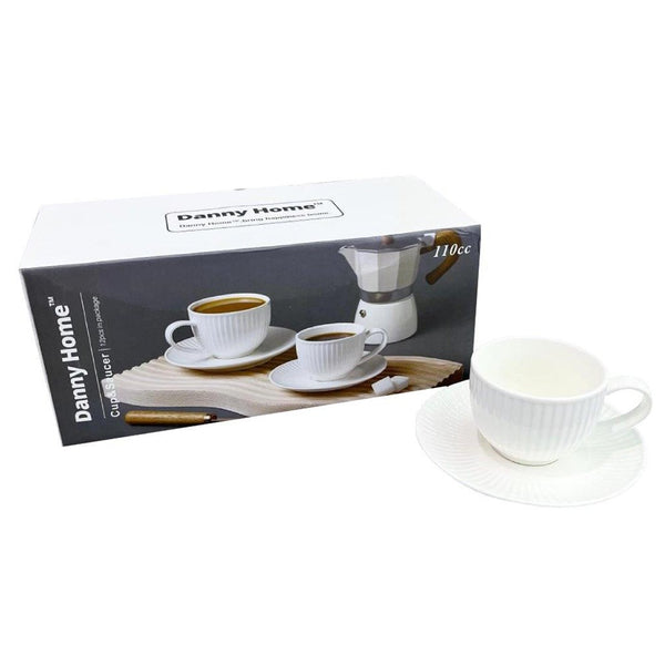 Ceramic Coffee Cup & Saucer Set of 6 Pcs 110 ml