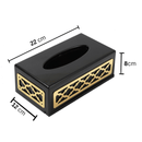 Premium Black Gold Abstract Design Acrylic Rectangular Tissue Box Napkin Holder - Elevate Your Table Setting with Sophisticated Style and Convenience