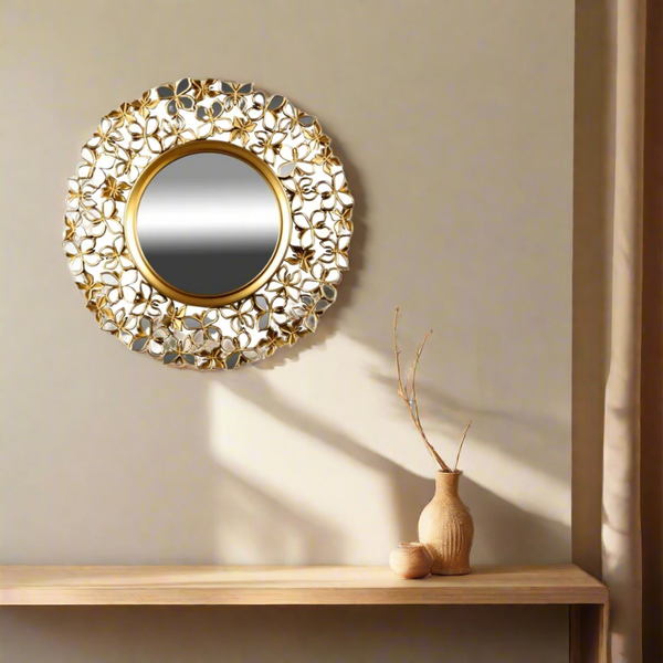 Decorative Gold Abstract Wall Mirror 61 cm