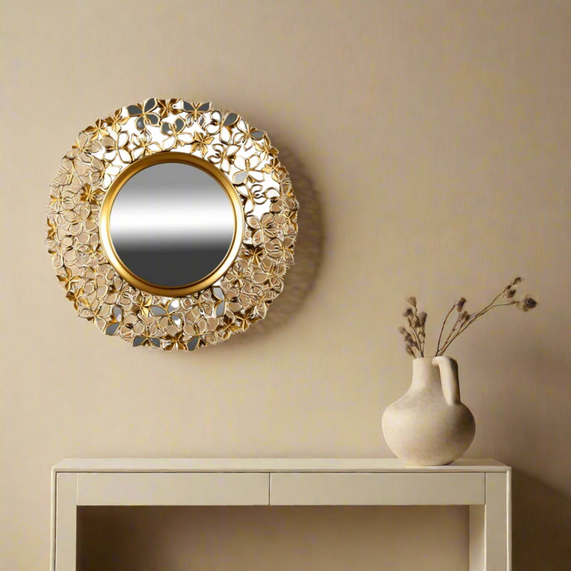 Decorative Gold Abstract Wall Mirror 61 cm