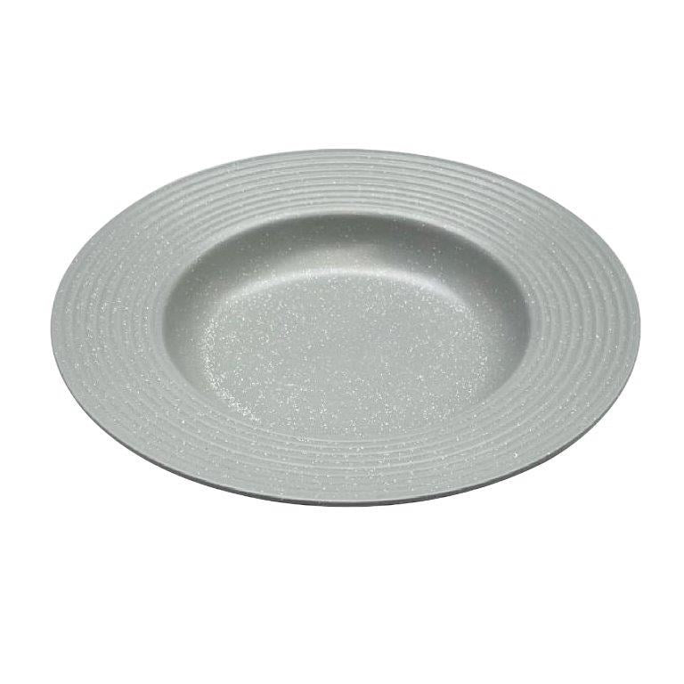 Round Grey Ceramic Plate Deep 20*4 cm