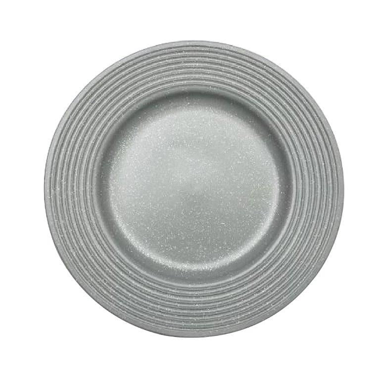 Round Grey Ceramic Plate 21.5*2.5 cm