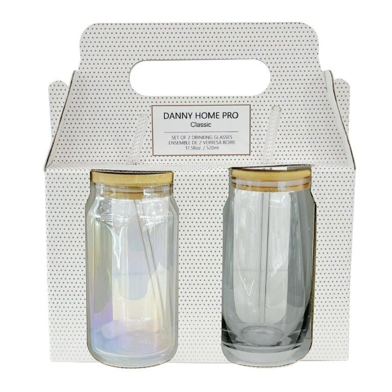 Banboo Lid Glass Tumbler Set of 2  500 ml