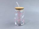 Danny Home Can Style Glass Tumbler w Straw Set/2 Pcs 500 ml