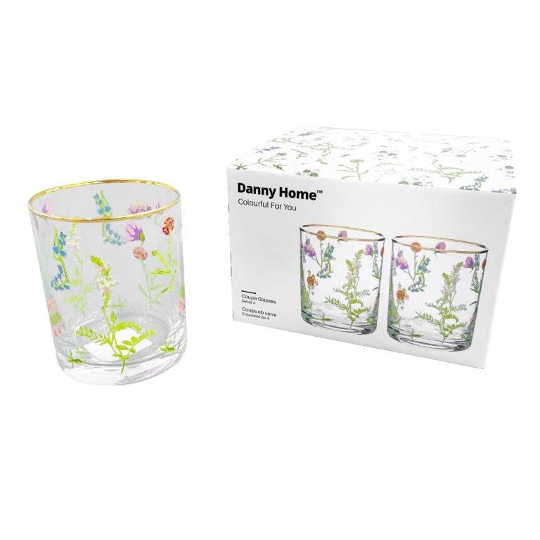 Colored Glass Tumbler Set of 4 Pcs