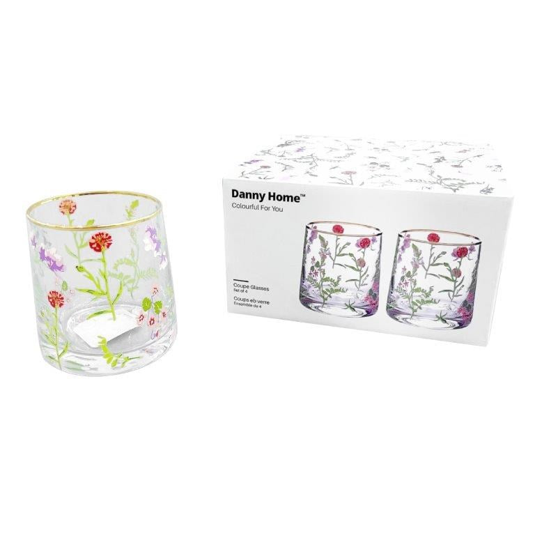 Colored Glass Tumbler Set of 4 Pcs