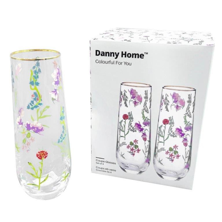Colored Glass Tumbler Set of 4 Pcs