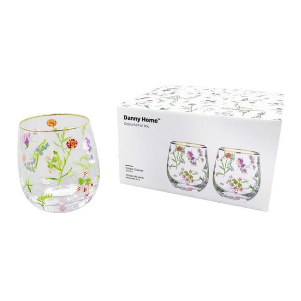 Colored Glass Tumbler Set of 4 Pcs