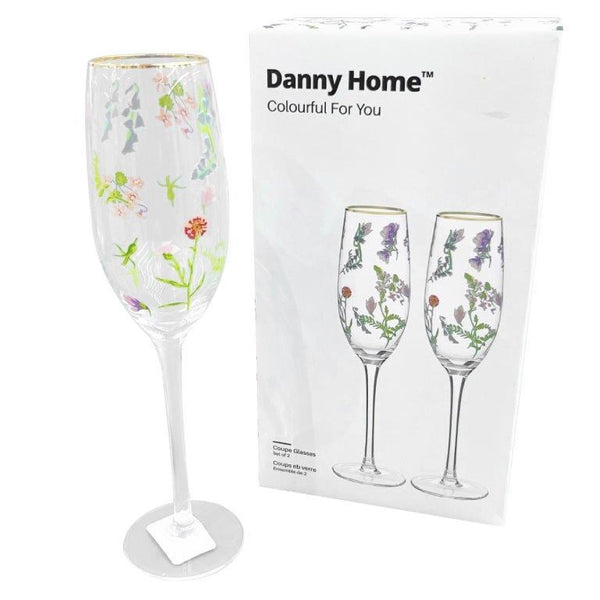 Colored Footed Glass Tumbler Set of 2 Pcs