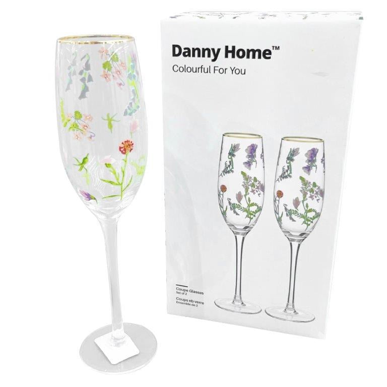 Colored Footed Glass Tumbler Set of 2 Pcs