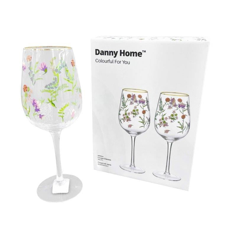 Colored Footed Glass Tumbler Set of 2 Pcs