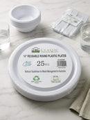 10” Round Plate Plastic Plate PK25 Material: PP Size:Φ25.5 x H2CM
Unit Weight: 29g*25