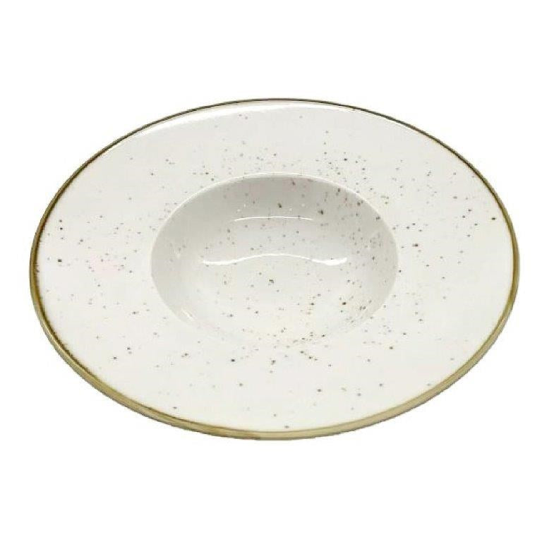 Round White Ceramic Plate Deep 27.3*27.3*6.2 cm