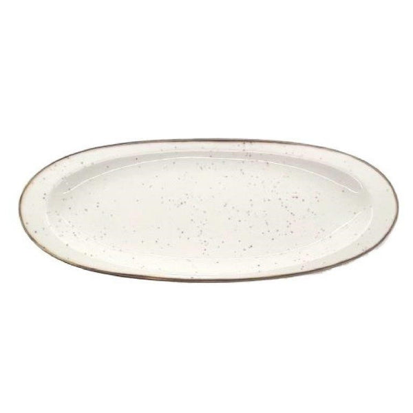 Oval White Ceramic Plate 36.5*14.5*2.5 cm