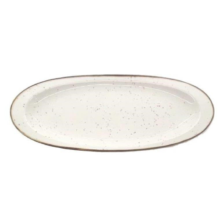 Oval White Ceramic Plate 36.5*14.5*2.5 cm