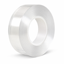Roll of clear tape on a white background