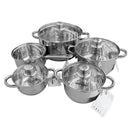 Stainless Steel Cooking Pot Casserole Set of 9 Pcs