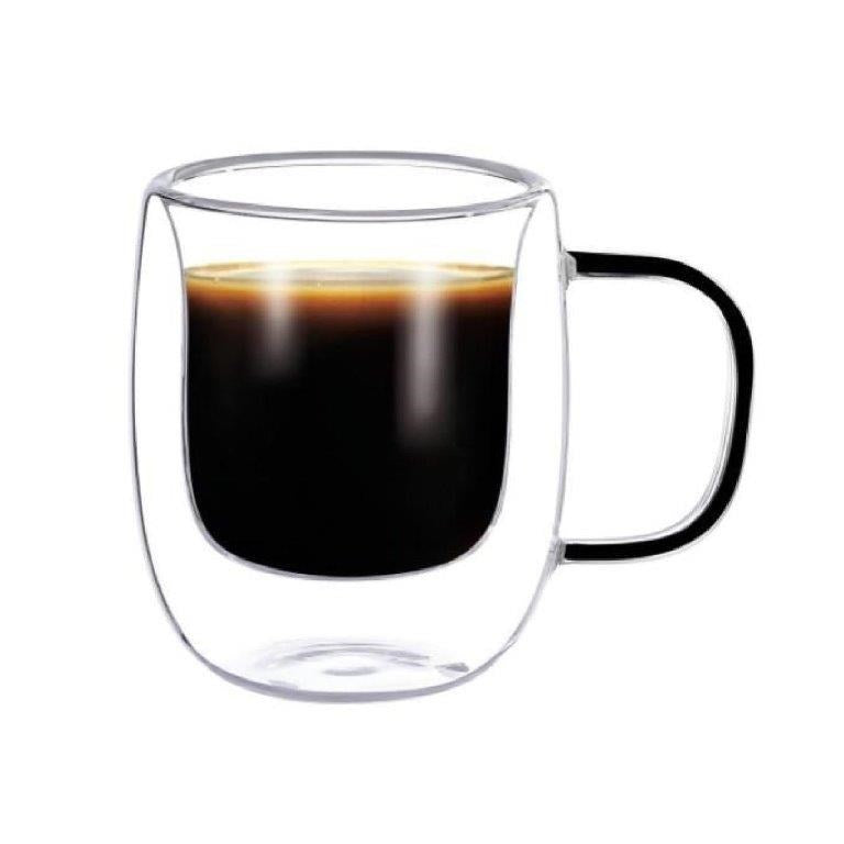 Double Wall Glass Coffee Mug Set of 2 Pcs 80 ml