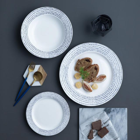 Buy Online Danny Home Ceramic Abstract Design Dinner Set of 18 Pcs ...