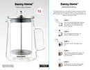 DoubLE Wall Glass French Press Pitcher 1000 ml