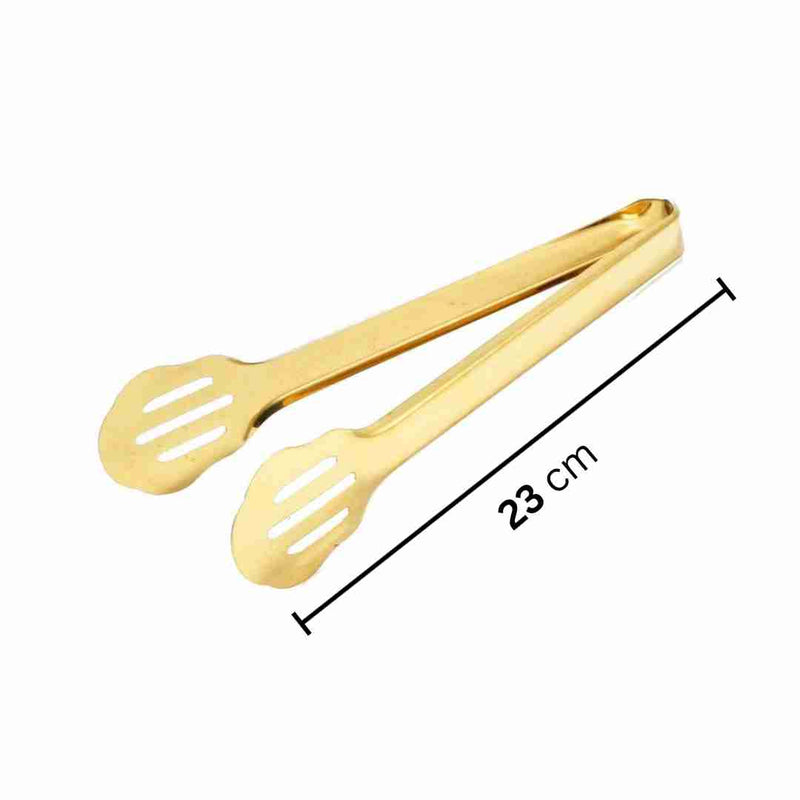 Stainless Steel Gold Kitchen and BBQ Tongs Buffet Tongs 23 cm 82 g