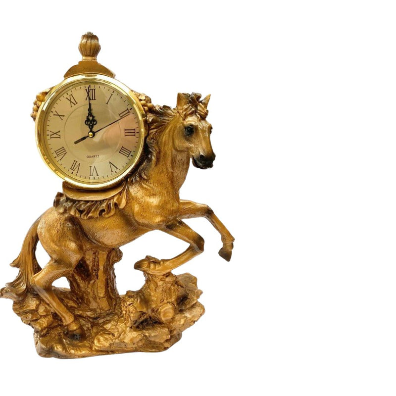 Sculpture Statue Resin Figurine Horse Deco Clock 44*33 cm