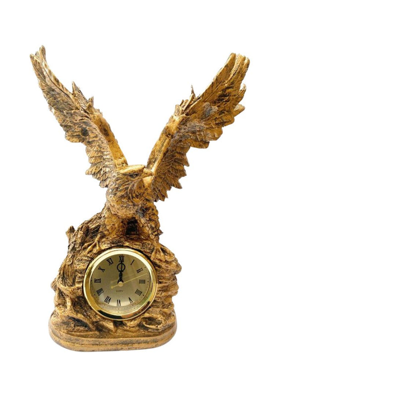 Sculpture Statue Resin Figurine Eagle Deco Clock 33*43 cm
