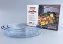 Glass Baking Dish Set of 3 Pcs  1.6/2.4/3 Litre