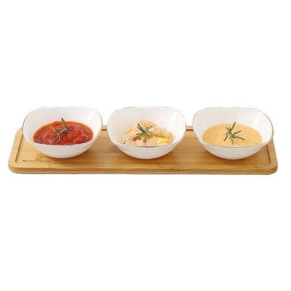 Snack Bowl and Tray Set of 3 Pcs