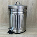Silver Pedal Rubbish Bin 12L