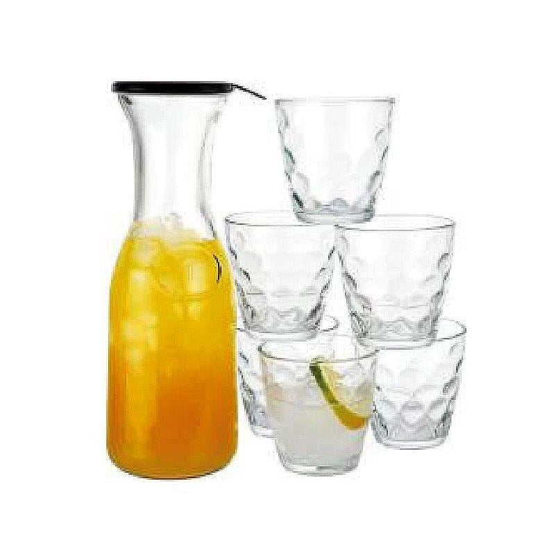 Glass Beverage Water Jug Dectanter Set