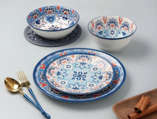 Buy Online Danny Home Abstract Ceramic Color Dinner Set of 26 Pcs ...