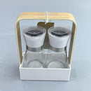 Glass Salt & Pepper Canister Set/2 Pcs 15.7*7.7*20 cm