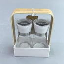 Glass Salt & Pepper Canister Set/2 Pcs 15.7*7.7*20 cm