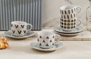 Ceramic Coffee Cup & Saucer Set of 6 Pcs 80 ml