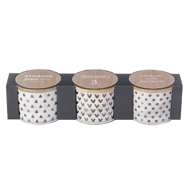 Ceramic Canister Set of 3 Pcs  10*10*7 cm