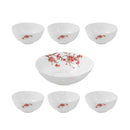 Royal Floral Pattern Opal Glass Soup Set of 7 pcs - Classic Homeware & Gifts