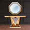 Home Decor Luxury Hallway Mirror & Console Crystal Crushed Diamond Gold Mirror Finish