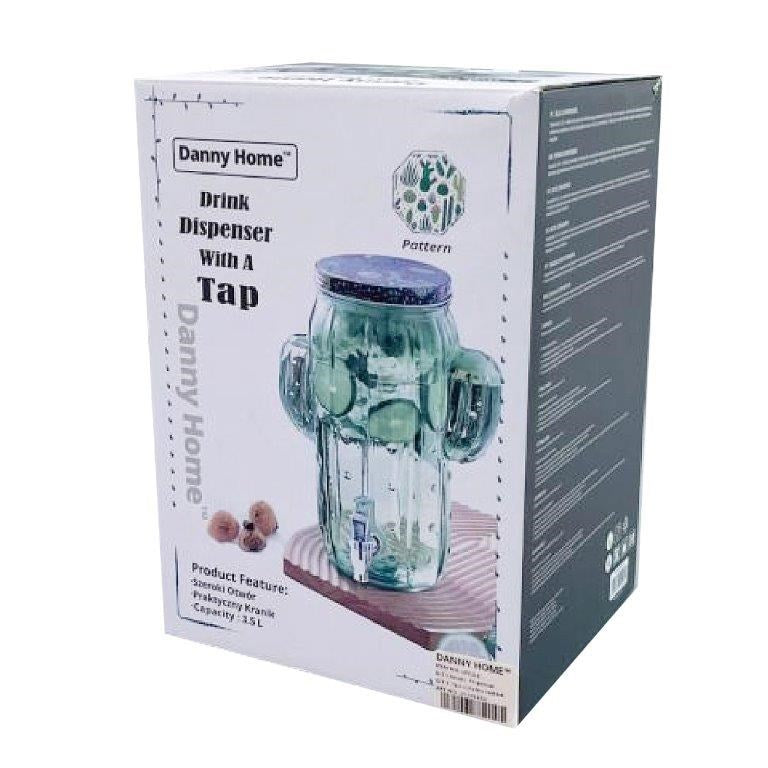 Glass Beverage Dispenser w Tap 3.5 Litre