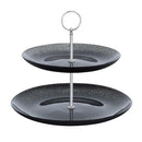 Colored Glass Cake Stand 2 Tier 8.5/11 Inch