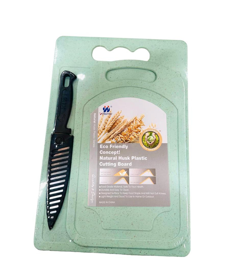 Kitchen Essential Plastic Non Slip Chopping Board and Knife Set 29*19*0.4;25*15*0.4;21 cm