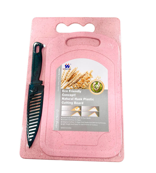 Kitchen Essential Plastic Non Slip Chopping Board and Knife Set 29*19*0.4;25*15*0.4;21 cm