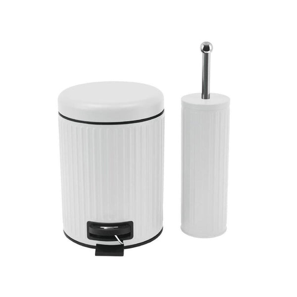 Pedal Rubbish Bin and Toilet Brush Set 5 Litre