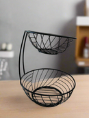 Contemporary Style Iron Fruit Vegetable Basket 2 Tier 27*27*35 cm