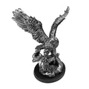 Silver eagle statue on a white background