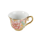 Ceramic Tea Cup and Saucer Set of 13 Pcs with Tea Pot and Stand in Gold Floral Design